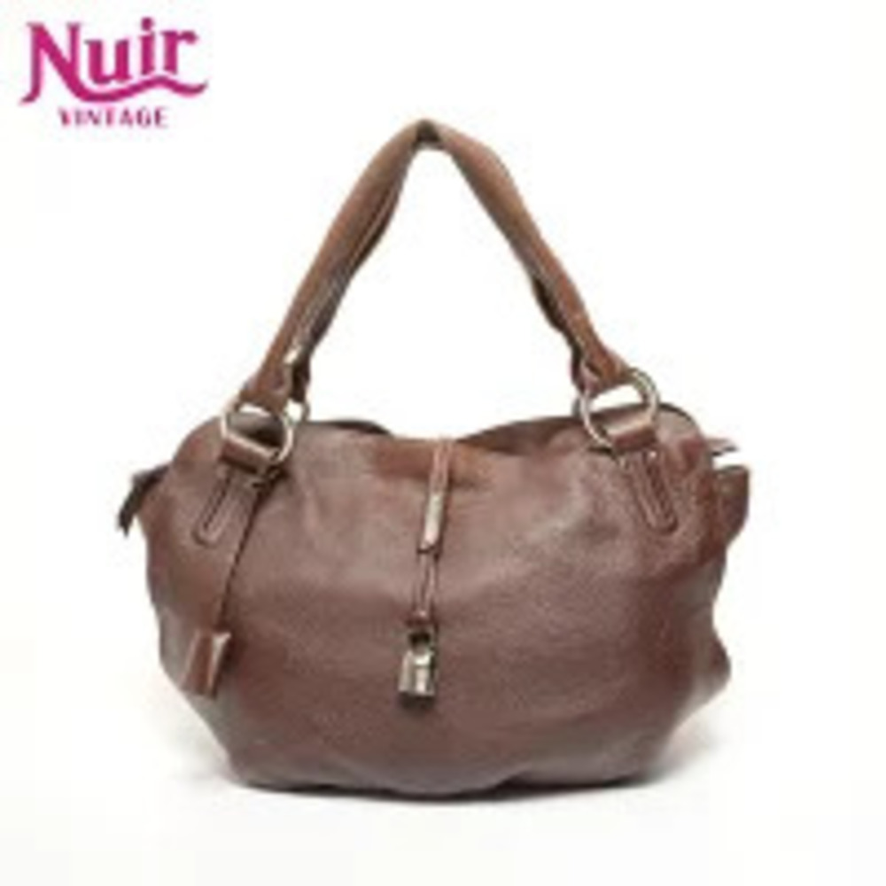 Celine By The Way Leather Handbag Brown